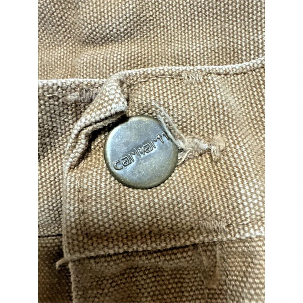 Vintage Carhartt Tan Brown Carpenter Shorts Canvas Made In USA Men’s Size 44 - Picture 2 of 7